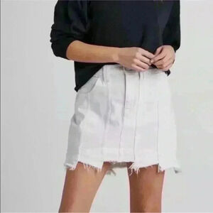 NWT Hudson white weekend step hem denim mini skirt SZ 28